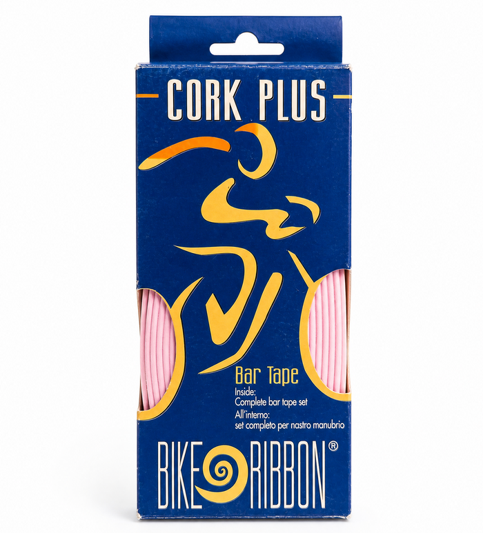 BIKE RIBBON CORK PLUS handlebar tape - pink
