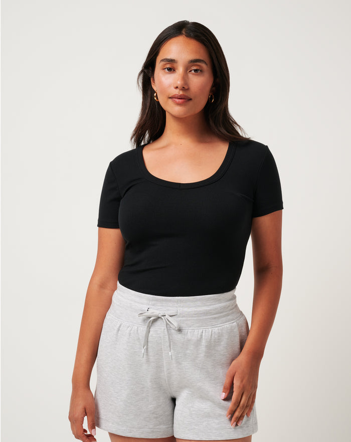 Cloud Rib Short Sleeve Top