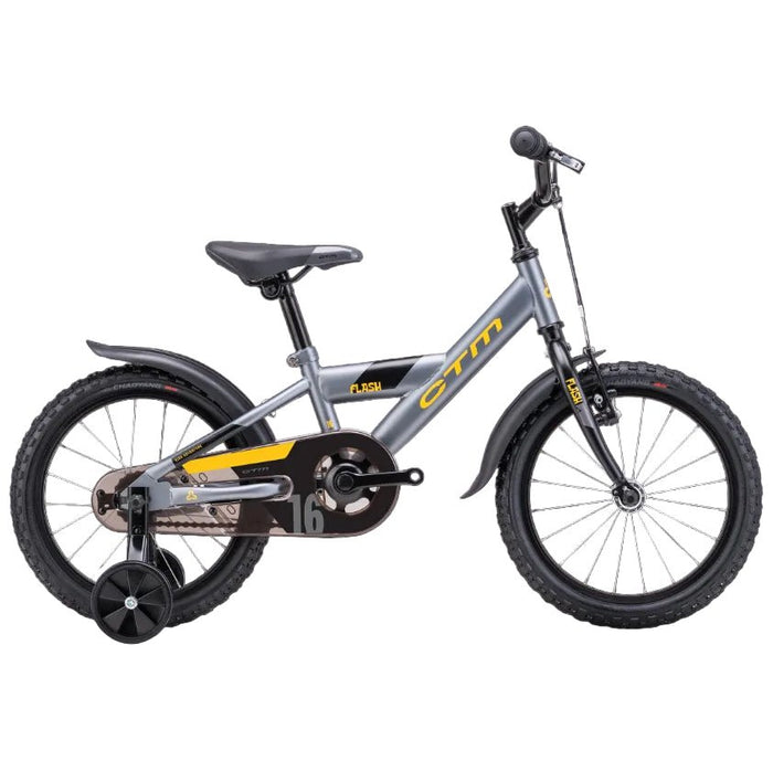 CTM FLASH 16 kids bicycle - grey/yellow - CTM - Evelostore