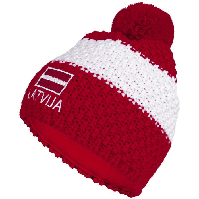 ELEVEN POM LATVIJA knitted beanie - red - ELEVEN SPORTSWEAR - Evelostore