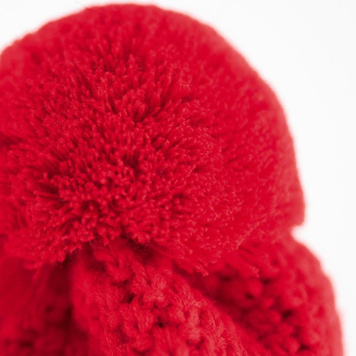 ELEVEN POM LATVIJA knitted beanie - red - ELEVEN SPORTSWEAR - Evelostore