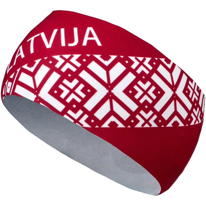 ELEVEN SPORTSWEAR DOLOMITI headband LATVIA red - ELEVEN SPORTSWEAR - Evelostore