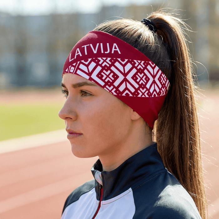 ELEVEN SPORTSWEAR DOLOMITI headband LATVIA red - ELEVEN SPORTSWEAR - Evelostore