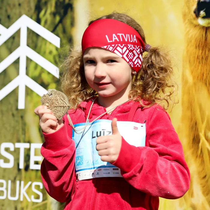 ELEVEN SPORTSWEAR DOLOMITI headband LATVIA red - ELEVEN SPORTSWEAR - Evelostore