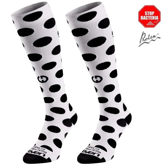 ELEVEN SPORTSWEAR DOTS Long compression socks - Black/white