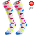 ELEVEN SPORTSWEAR DOTS Long compression socks - white