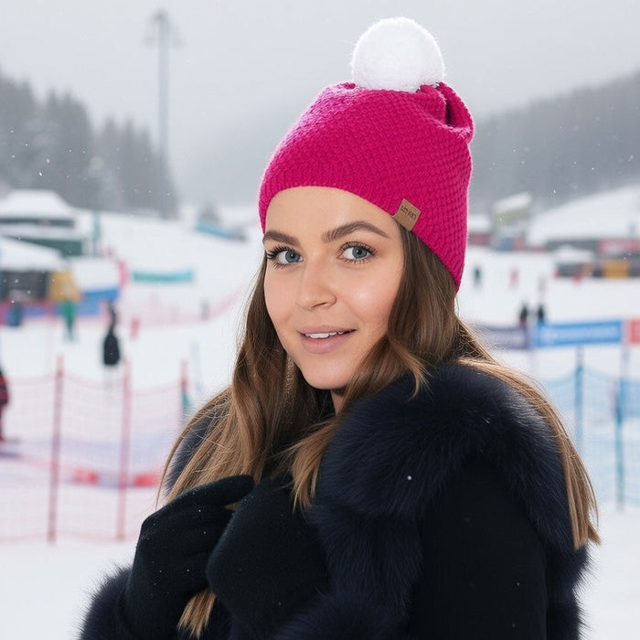 ELEVEN SPORTSWEAR Knitted beanie EVAN dark pink