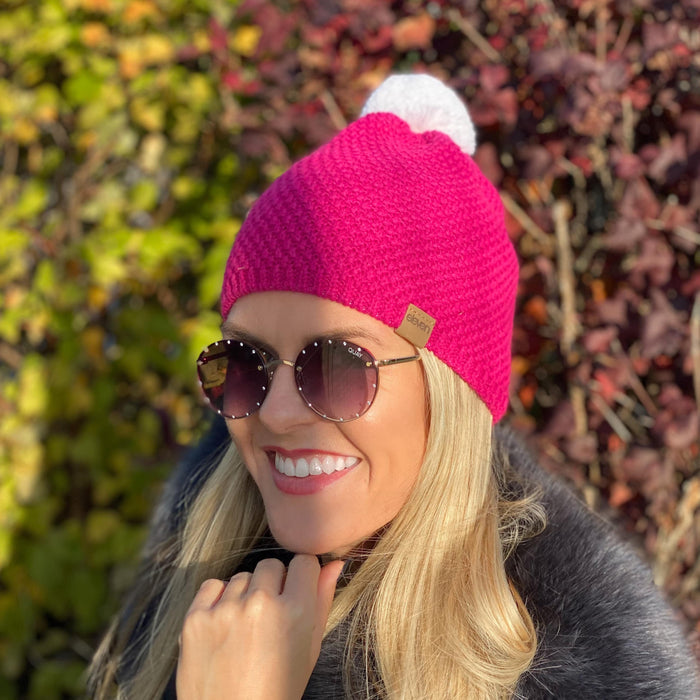 ELEVEN SPORTSWEAR Knitted beanie EVAN dark pink