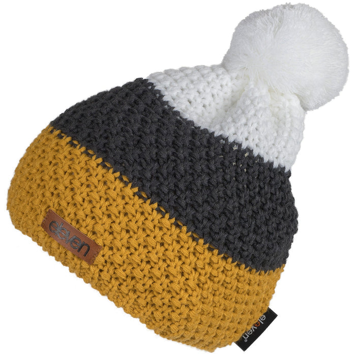 ELEVEN SPORTSWEAR Knitted beanie POM mustard yellow