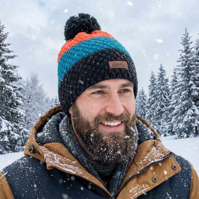 ELEVEN SPORTSWEAR knitted beanie POM orange/grey - ELEVEN SPORTSWEAR - Evelostore