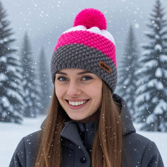 ELEVEN SPORTSWEAR Knitted beanie POM pink