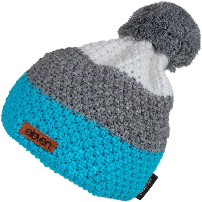 ELEVEN SPORTSWEAR Knitted beanie POM turquoise/grey
