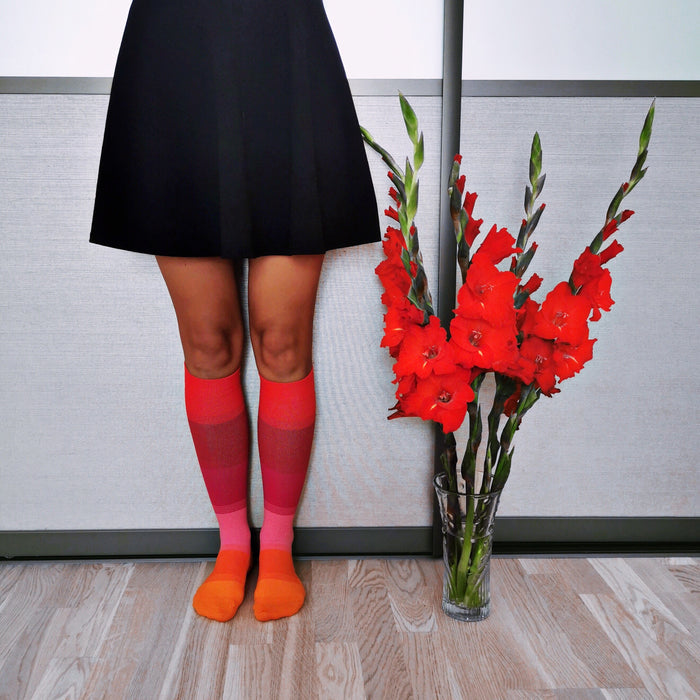 ELEVEN SPORTSWEAR MONO Long compression socks - orange