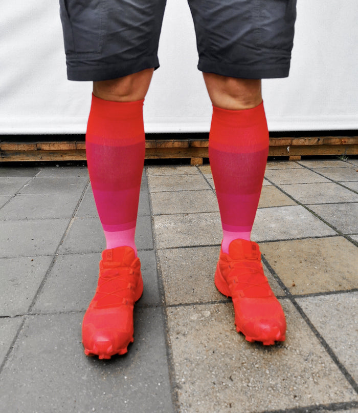 ELEVEN SPORTSWEAR MONO Long compression socks - orange