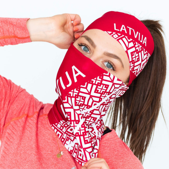 ELEVEN SPORTSWEAR Multifunctional scarf LATVIA red - ELEVEN SPORTSWEAR - Evelostore