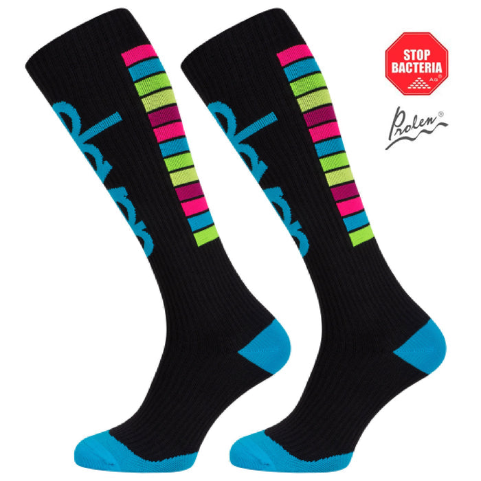 ELEVEN SPORTSWEAR STRIPE Long compression socks - black