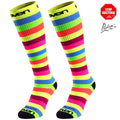 ELEVEN SPORTSWEAR STRIPE Long compression socks - fluo