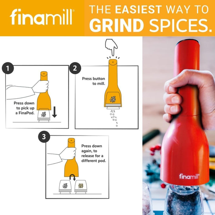 FINAMILL electric spice grinder, rechargeable - sangria - FINAMILL - Evelostore