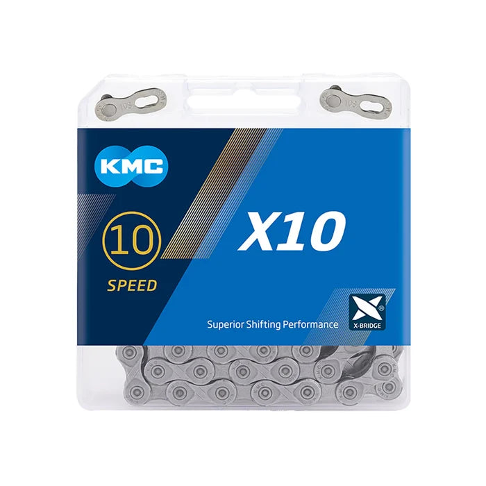 KMC X10 Chain 10-speed - Grey with Quick Link
