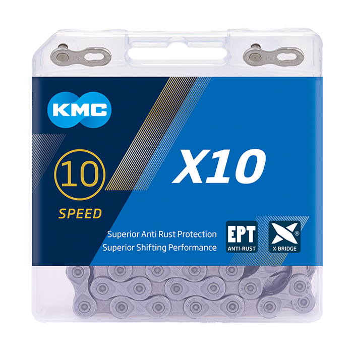 KMC X10 EPT 10-speed Chain - silver with QuickLink
