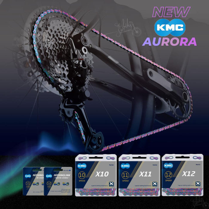 KMC X11 Chain - 11-speed - Aurora Blue with Quick Link