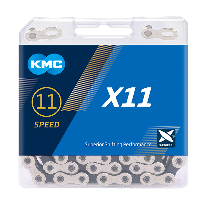 KMC X11 Chain - 11-speed - Silver/Black with Quick Link