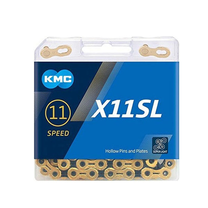 KMC X11SL Ti-N 11-speed Chain - Gold/Black with QuickLink