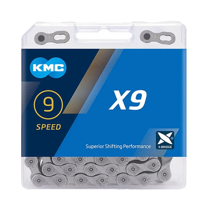 KMC X9 Chain - 9-speed - Grey with QuickLink