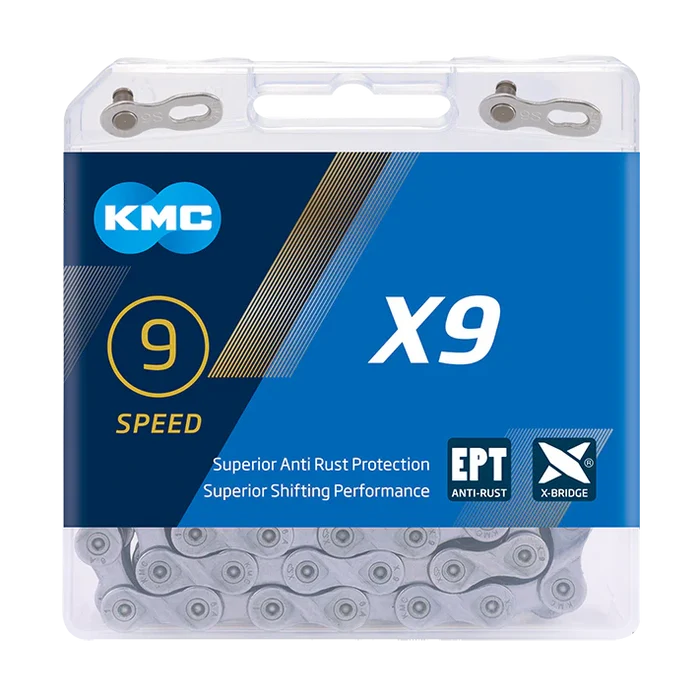 KMC X9 EPT 9-speed Chain - silver with QuickLink