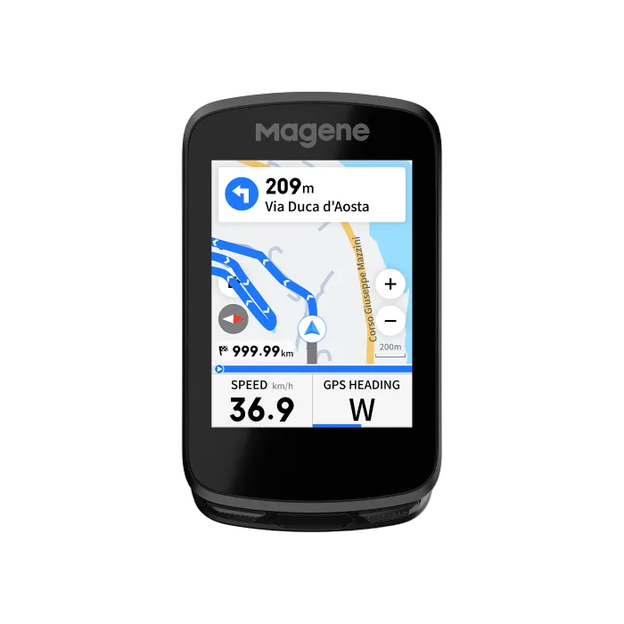 Gps device with map and speed display on a white background