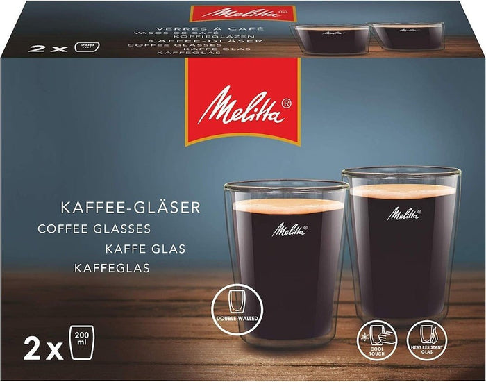 MELITTA double glass cups - 200ml - MELITTA - Evelostore