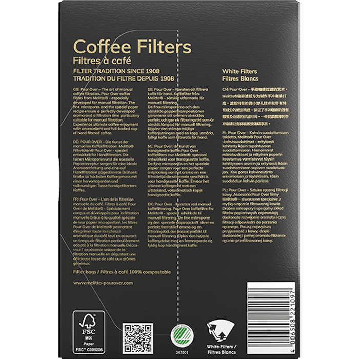 MELITTA POUR OVER 1X4/40 coffee filters - white - MELITTA - Evelostore