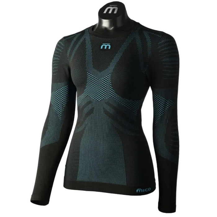 MICO LONG SLEEVES ROUND women neck shirt - nero - MICO - Evelostore