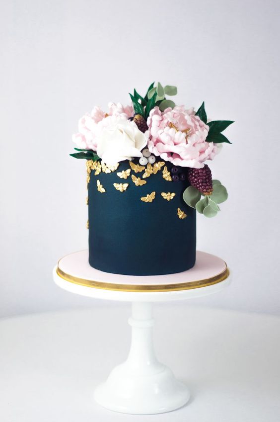 Navy Gold Cake