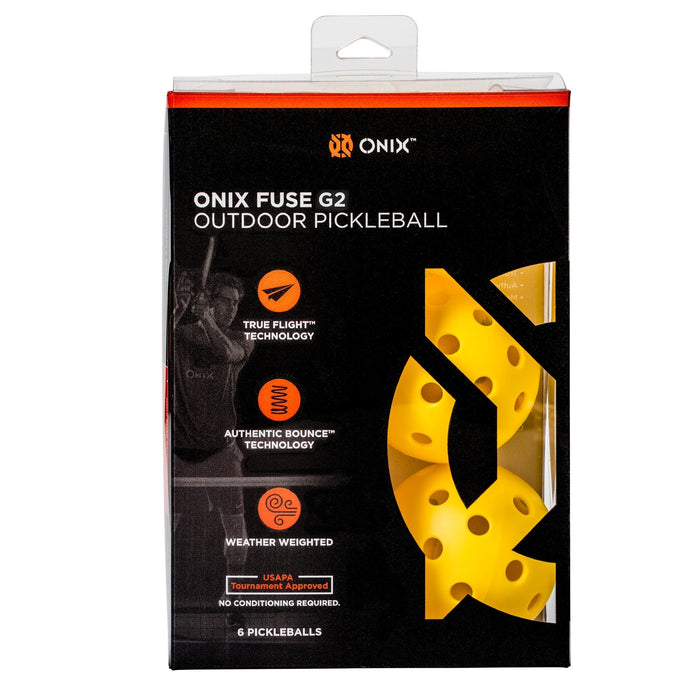 ONIX FUSE G2 OUTDOOR pickleballs 6 pack - yellow - ONIX - Evelostore