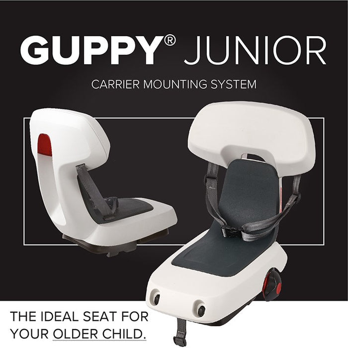 POLISPORT GUPPY JUNIOR Child bike seat for rack - white - POLISPORT - Evelostore