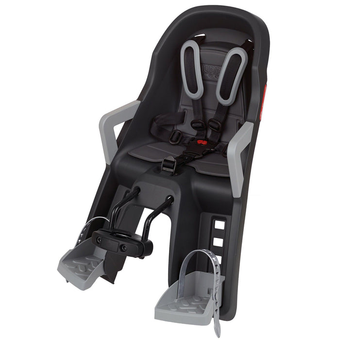POLISPORT GUPPY MINI+ Child bike seat for Frame - dark grey - POLISPORT - Evelostore