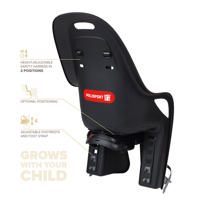 POLISPORT KOARI CFS Child bike seat for Cargo Rack - black/grey - POLISPORT - Evelostore