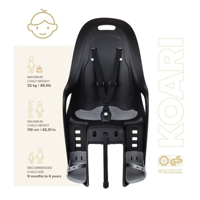POLISPORT KOARI MIK - HD Child bike seat for MIK - HD Rack - dark grey - POLISPORT - Evelostore