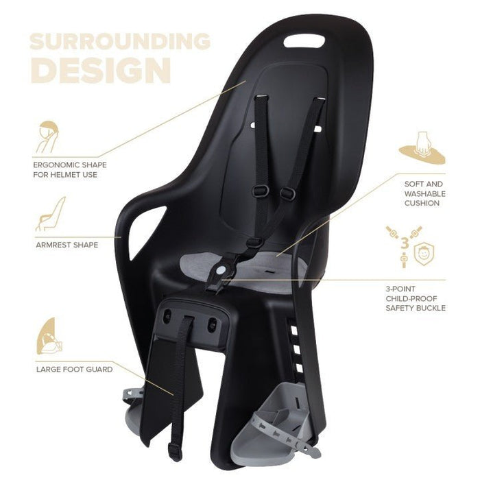 POLISPORT KOARI MIK - HD Child bike seat for MIK - HD Rack - dark grey - POLISPORT - Evelostore