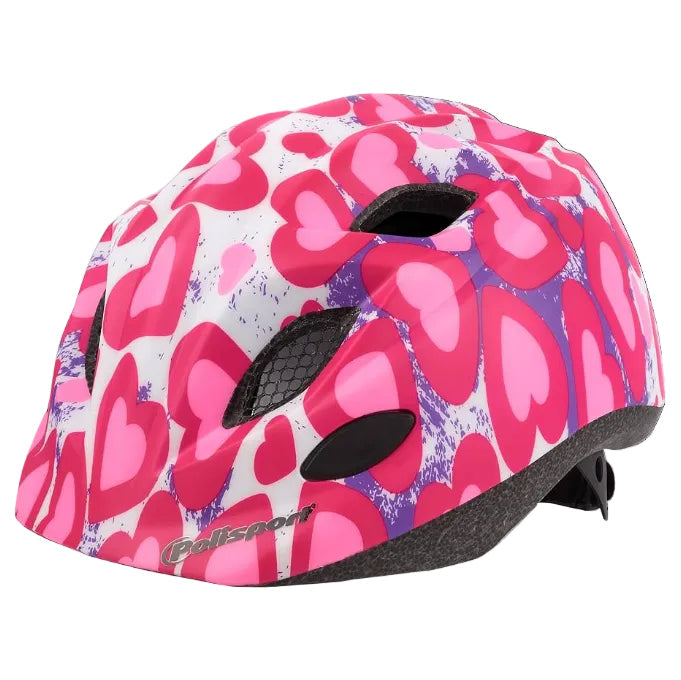 POLISPORT Premium Glitter Hearts Kid's helmet - pink/white