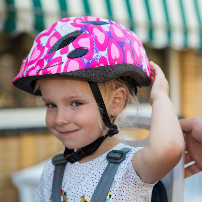 POLISPORT Premium Glitter Hearts Kid's helmet - pink/white