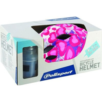 POLISPORT Premium Glitter Hearts Kid's helmet - pink/white