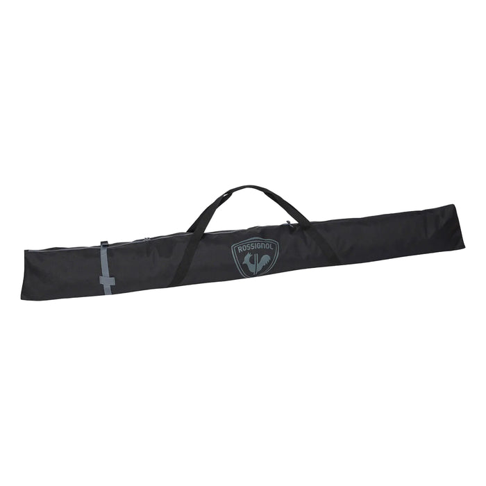 Black carrying bag for a long item on a white background