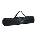 Black ski bag with a brand logo on a light gray background