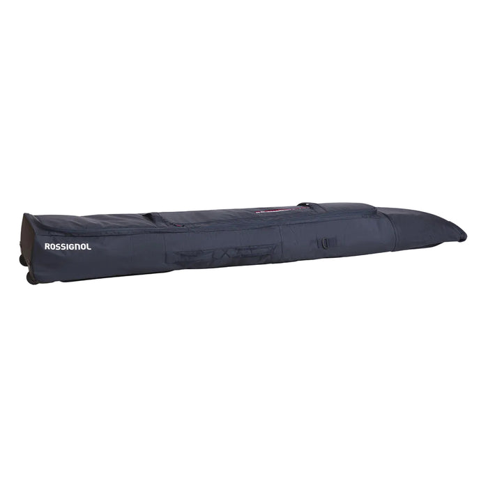 Long black metal bar with silver brackets on a white background