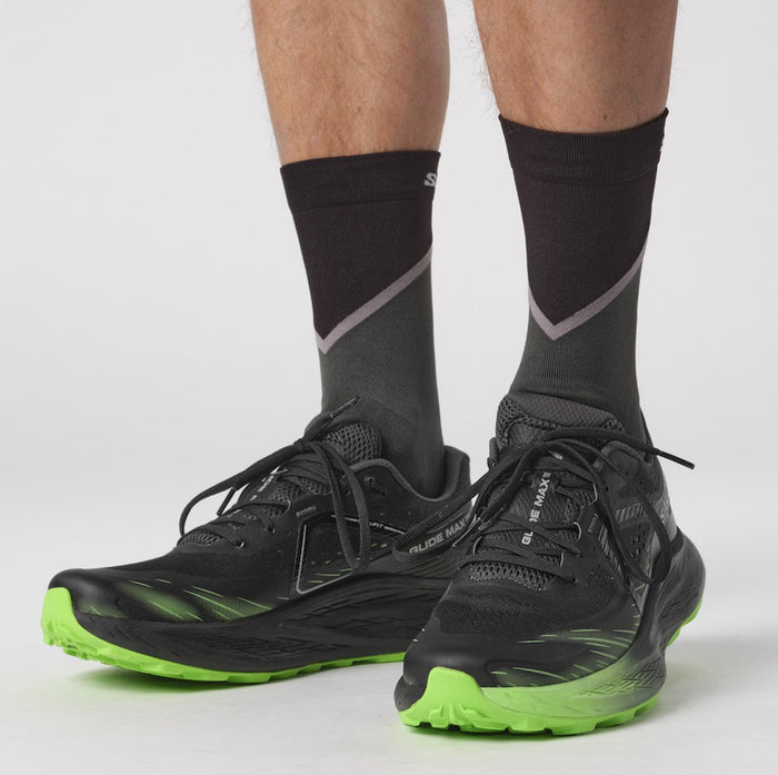 SALOMON GLIDE MAX TR trail running shoes - black/green