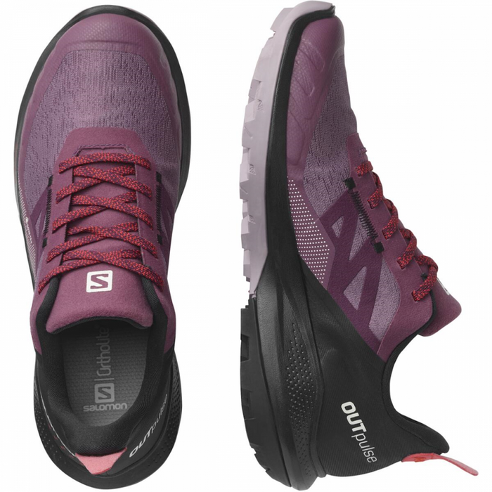 SALOMON OUTPULSE GTX W trail running shoes - violet/black/red