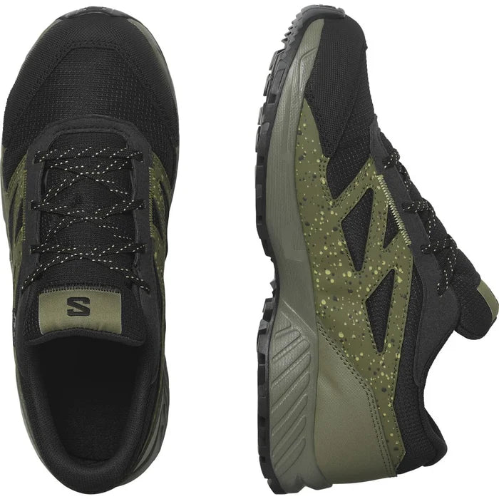 SALOMON OUTWAY CSWP J hiking shoes - black/dark green
