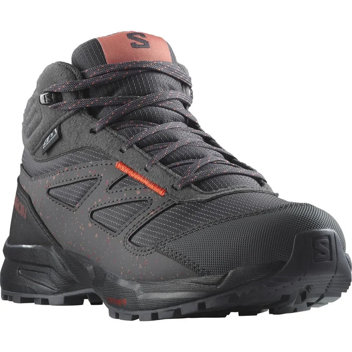 SALOMON OUTWAY MID CSWP J hiking shoes - black/grey/peach